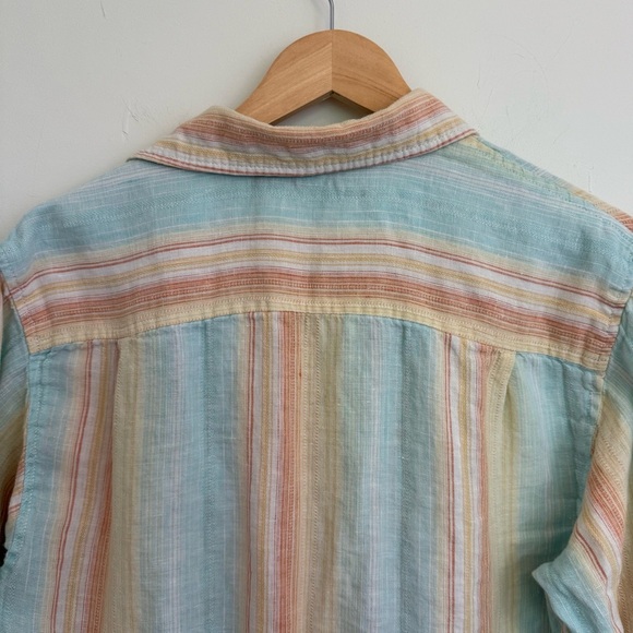 Striped Linen Shirt Sz Small - Picture 5 of 9